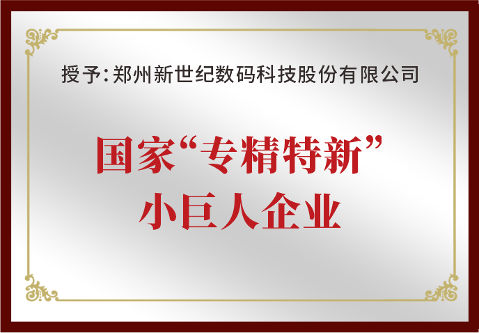 鄭州新世紀榮獲國家“專精特新”小巨人企業(yè)榮譽
